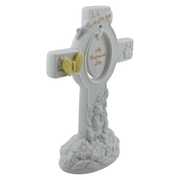 Musical Confirmation Day Cross In His Light Ceramic Butterfly Enesco POSSESSED - Picture 15 of 15